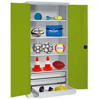 C+P Sportgeräteschrank mit Schubladen und Vollblech-Flügeltüren (Typ 4), HxBxT