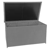 MCW Poly-Rattan Kissenbox MCW-D88, Gartentruhe Auflagenbox Truhe Basic grau, 80x160x94cm 950l