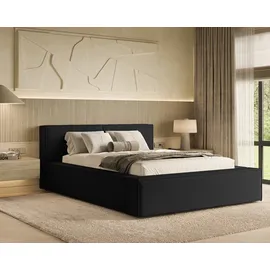 chilly möbel Polsterbett Lugano Schwarz Quelle100 140x200cm mit Stauraum - modernes Design schwarz 180 cm x 240 cm