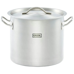 Gredil Edelstahl Suppentopf hohe Form Serie ECO Ø 280 mm, Höhe 250 mm, 15,4 Liter, inkl. Deckel