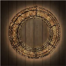 Mojawo Mojawo, Weihnachtsbeleuchtung, Türkranz 2400 warmweisse LED Weihnachtskranz Ø58cm IP44 Fernbedienung