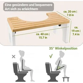 Benkstein Bambus Toilettenhocker - Braun/Weiß