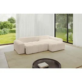 altdecor Ecksofa Cord 2-Sitzer Beige