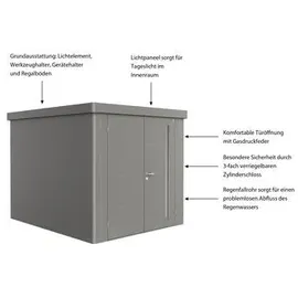 Biohort Gerätehaus Neo 3B 2,36 x 2,22 m quarzgrau Doppeltür