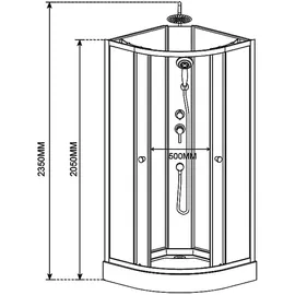 Aloni Komplette Duschkabine Komplettdusche Duschtempel Komplettkabine Eckdusche 80x80cm