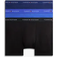Boxershorts "3P BOXER BRIEF DTM", Herren, Gr. S (48), 3 Stk., schwarz (nob blau, prp navy, schwarz), Jersey, Obermaterial: 95% Baumwolle, 5% Elasthan, TOMMY HILFIGER UNDERWEAR, unifarben, eng, Unterhosen, mit Logoschriftzug