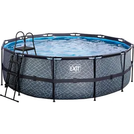 EXIT TOYS Stone Pool Set 427 x 122 cm inkl. Sandfilter grau