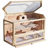 Wiltec XXL Nagerkäfig, 1150x600x580mm Holz, Kleintierhaus Hamsterkäfig