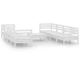 vidaXL Garten-Lounge-Set 9-tlg. weiß Kiefer