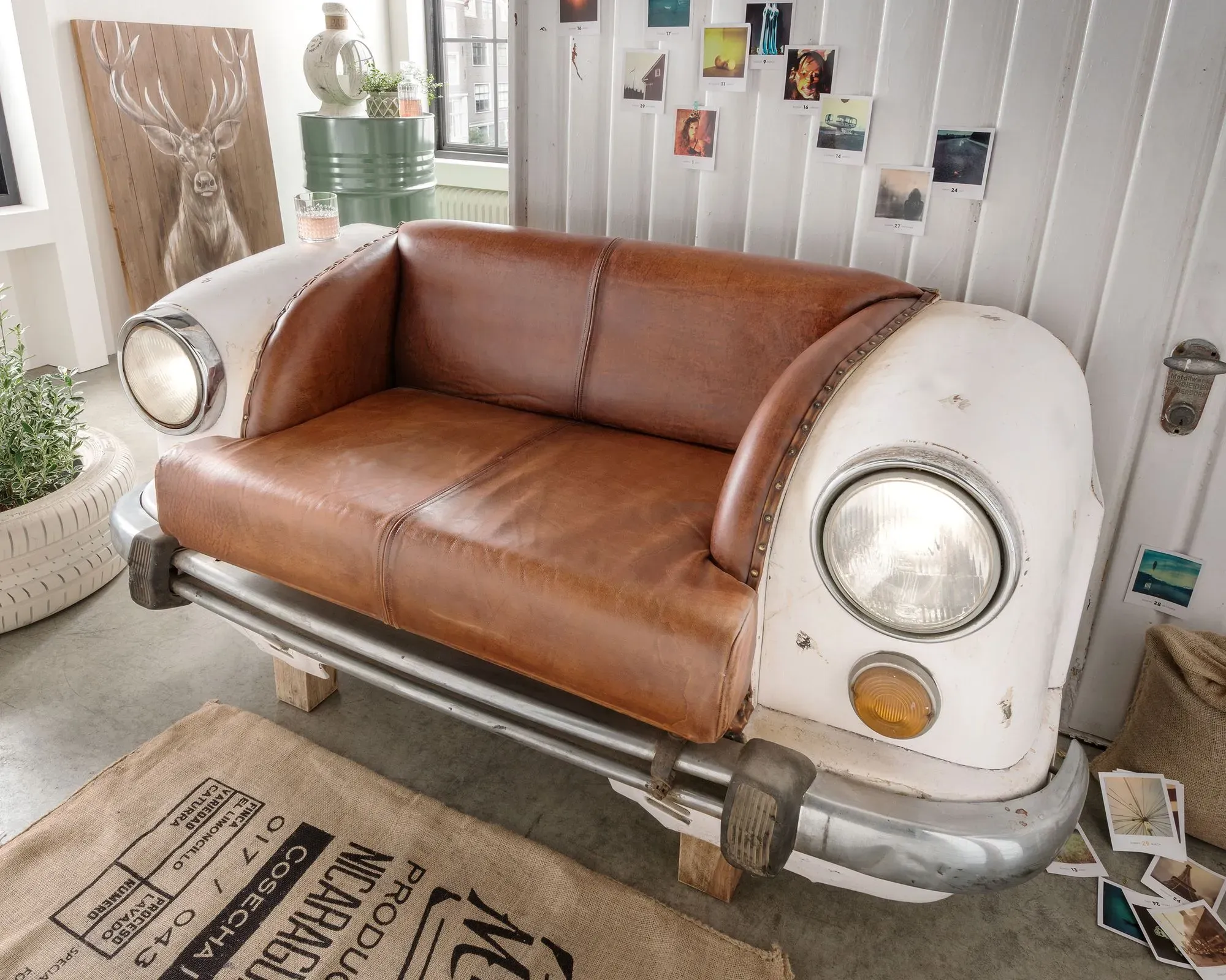 die Faktorei »Ambassador« Original Autosofa Vintage mit Leder-Polsterung