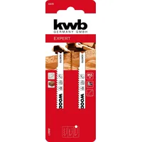 KWB 2x Stichsägeblätter Hartholz, GFK (geeignet für Hartholz, GFK-Kunststoff,