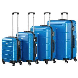 Zelsius Koffer Set 4 Stück, Blau, ABS Reisekoffer mit Zahlenschloss, und Innen Trennwand | Blau