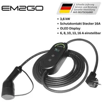 EM2GO Portables EV Ladegerät 3.6kW mit Schutz-Kontakt Stecker