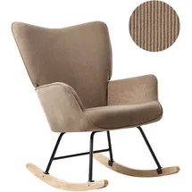 Beliani Schaukelsessel ARSET Cord 0 x 0 x 0 cm Taupe