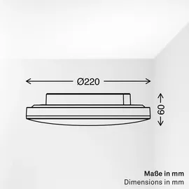 B.K.Licht LED Deckenlampe 12W rund Kunststoff