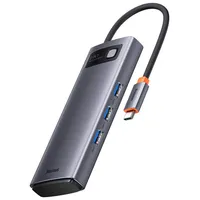 Baseus Hub 6in1 Metal Gleam Series, USB-C auf 3X USB 3.0 + 2X HDMI + USB-C PD
