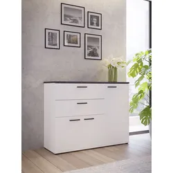 Highboard FORTE "Forte Saltwater", weiß, B:125,1cm H:95,9cm T:41,3cm, Spanplatte, Sideboards, Breite ca. 125 cm