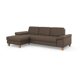 sit&more Ecksofa SIT & MORE "Westham L-Form", braun (chocco), B:275cm H:88cm T:172cm, 100% Polyester, Sofas, Ecksofa, mit Recamiere, mit oder ohne Bettfunktion, Bettkasten, Füße Eiche