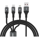 DUDAO USB-A auf Micro USB/USB-C/Lightning 1,2 m Schwarz