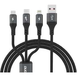 DUDAO USB-A auf Micro USB/USB-C/Lightning 1,2 m Schwarz