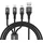 DUDAO USB-A auf Micro USB/USB-C/Lightning 1,2 m Schwarz
