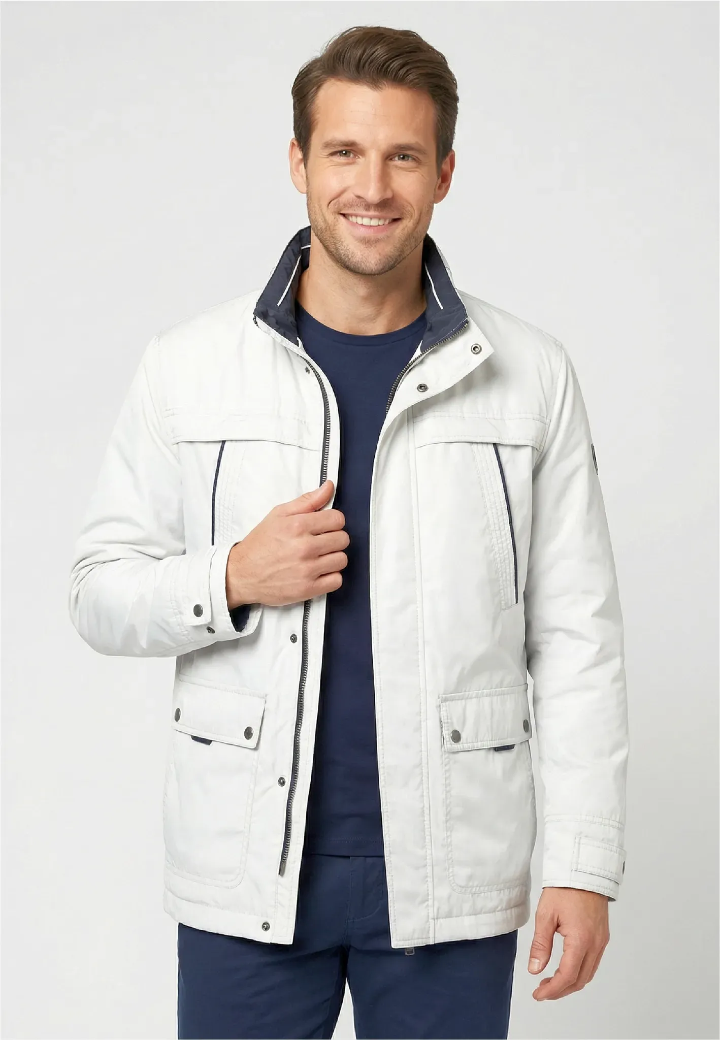 Outdoorjacke CABANO, Herren, Gr. 50, weiß, 100% Polyester, unifarben, normal, Jacken Outdoorjacke, mit wasserdichter Eigenschaft