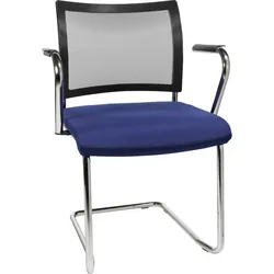 TOPSTAR Besucherstuhl Visit NV49AG26 Freischwinger mit Armlehnen blau