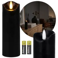 Sarcia.eu LED-Kerze Schwarze LED-Kerze mit Flammeneffekt für Grablichter, 17,5 cm schwarz