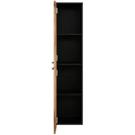 Badplaats Saturnus Badezimmerschrank 35 x 130 x 35 cm Schwarz/Eiche