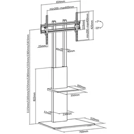 Maclean Brackets Maclean Mc-865 37-70" Standfuß Ständer Fernsehstand max 40kg max VESA 600x400 Höhenverstellbar