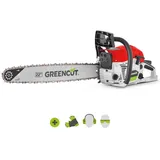 GREENCUT GS680X - Benzin-Kettensäge mit 2-Takt-Motor 68cc 3,9 PS mit 22'' Blatt, Easy-Start-Starter, Anti-Vibrationssystem, TRU-SHARP Technologie