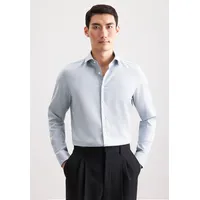 Seidensticker Businesshemd "Schwarze Rose", Herren, Gr. L (42), normale Ärmellängen, grün, 100% Baumwolle, Strukturmuster, gemustert, slim fit, 2-Knopf-Manschette, Hemden, Slim 1/1 Kentkragen Struktur