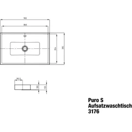 Kaldewei Puro Aufsatzwaschtisch 90 x 38,5 cm