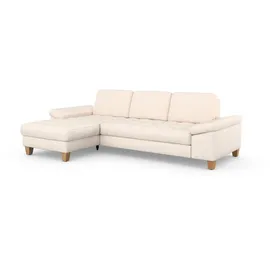 sit&more Ecksofa SIT & MORE "Westham L-Form", beige (creme), B:275cm H:88cm T:172cm, 100% Polyester, Sofas, Ecksofa, mit Recamiere, mit oder ohne Bettfunktion, Bettkasten, Füße Eiche