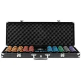 Home Deluxe - Pokerkoffer NO Limit - hochwertiger Aluminiumkoffer, Wasserfeste Karten, 500 Pokerchips inkl. Small- & Big Blind Button I Pokerset Pokerchips Pokerdeck