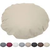 Nurtextil24 Kissen Rund 40cm Ø Durchmesser Beige 100% Baumwolle Bodenkissen Sitzkissen mit Füllkissen Rundkissen Stuhlkissen Bettkissen Sofakissen Kopfkissen Dekokissen Rückenkissen Waschbar