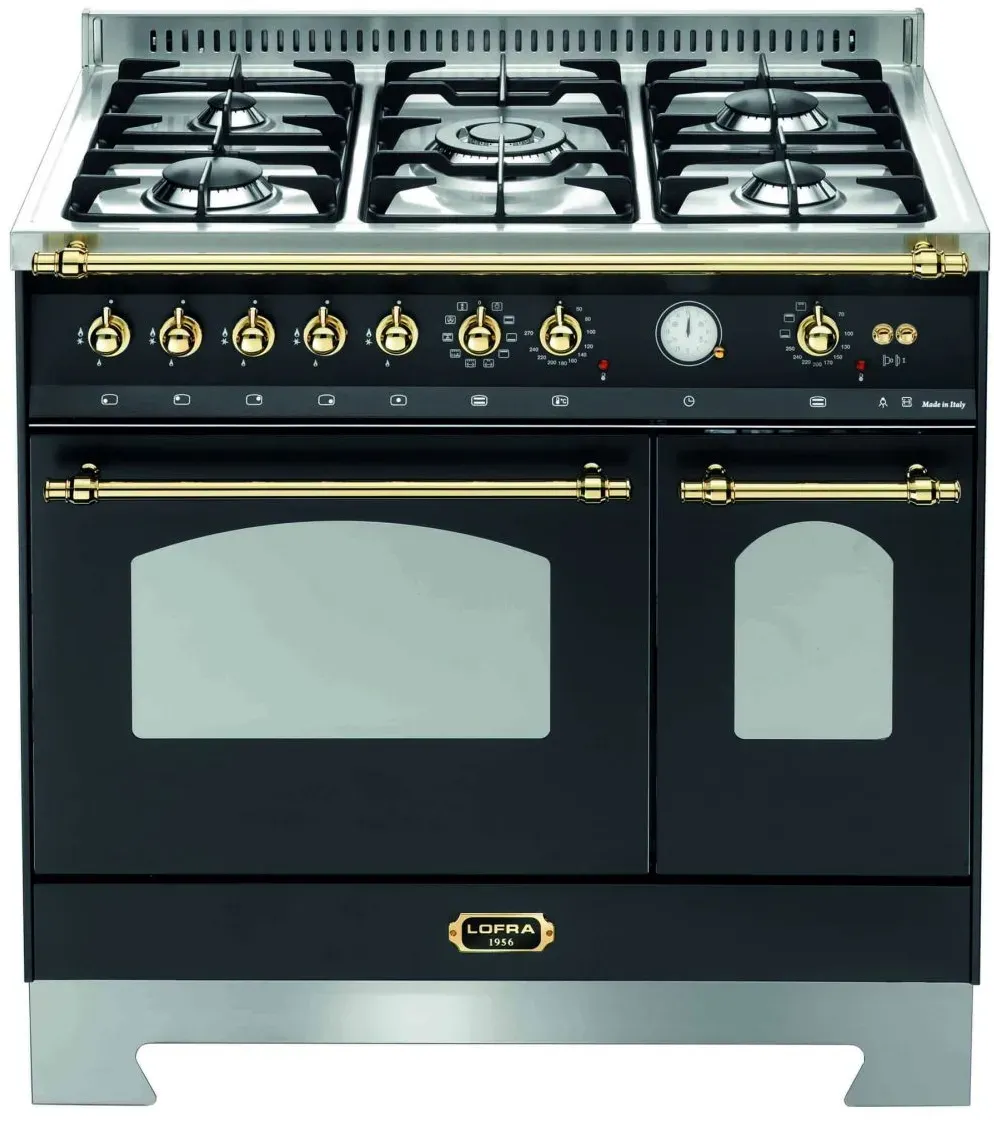 RNMD 96 GVGTE/ CI DOLCEVITA 90 cm Range Cooker mit 2 Gasbacköfen - BLACK MATT / BRONZE