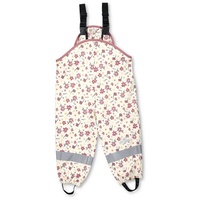 STERNTALER Kleinkind Mädchen Regenhose Kinder Träger Regenträgerhose Blumen - Hose Wasserdicht mit Druckknopf und verschweißten Nähten - rosa, 122