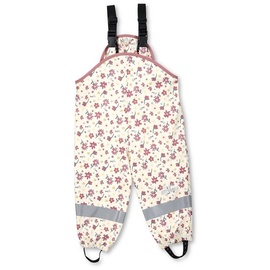 STERNTALER Kleinkind Mädchen Regenhose Kinder Träger Regenträgerhose Blumen - Hose Wasserdicht mit Druckknopf und verschweißten Nähten - rosa, 122