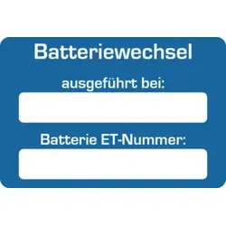 Eichner Kundendienstaufkleber Text: Batteriewechsel ausgeführt bei