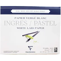 Clairefontaine Zeichenblock Ingres 25 Bl. 24x30 cm weiß