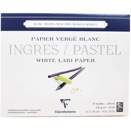 Clairefontaine Zeichenblock Ingres 25 Bl. 24x30 cm weiß