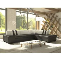 JVmoebel Ecksofa Design Ecksofa Schlafsofa Bettfunktion Couch Leder Textil Polster, Made in Europa schwarz