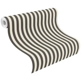 Rasch Textil Rasch Selbstklebende Vliestapete Lenny (Selbstklebend, Schwarz/Beige, Streifen 6 x 0,53 m)
