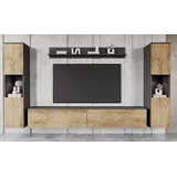 INOSIGN Wohnwand »PARIS, Vitrine Türanschlag links/rechts wechselbar« Komplett-Set, 4 Stk. tlg., grau