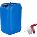kanister-vertrieb® 25 Liter Kanister Camping Wasserkanister Farbe blau + Auslaufhahn inkl. Etikett - Blau