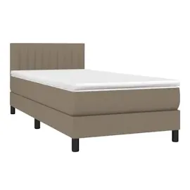 vidaXL Boxspringbett mit Matratze & LED Taupe 100x200 cm Stoff