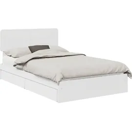 vidaXL Aufbewahrungsbett mit Kopfteil Weiß 120 x 200 cm Holzwerkstoff