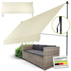 Juskys Klemmmarkise Kapstadt 400 x 120 cm Beige