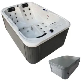 Tronitechnik Outdoor Whirlpool Spa Tino Pro Mit Isolierung Weiss Silber Marmoriert 195Cm X 127Cm Heizung Hydromassage